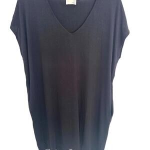 Aritzia Wilfred Free Marcoux  Black V-Neck Oversized Short Sleeve Shirt Dress- S